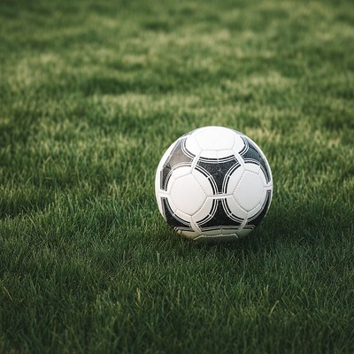 Soccer ball on green grass