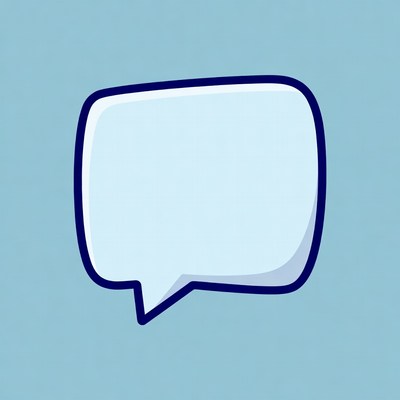 Empty Blue Speech Bubble