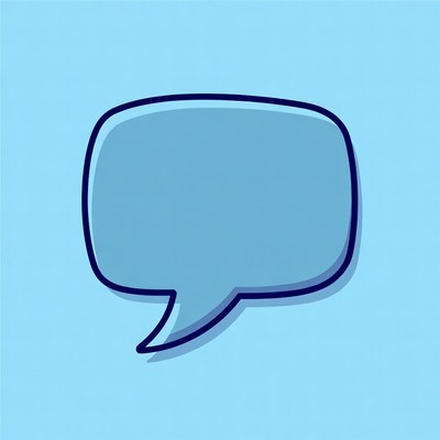 Empty Blue Speech Bubble