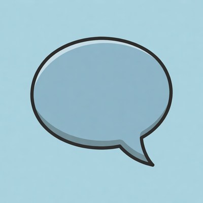 Empty Blue Speech Bubble