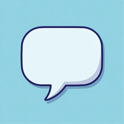 Empty Blue Speech Bubble