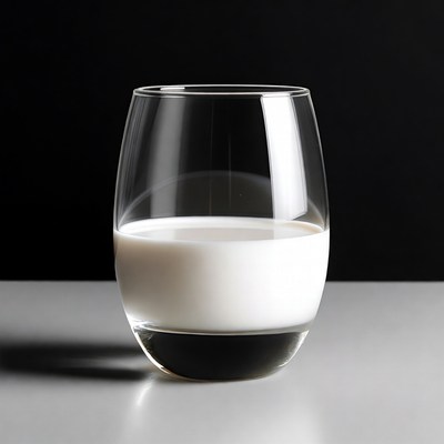 Glass of Milk on Table