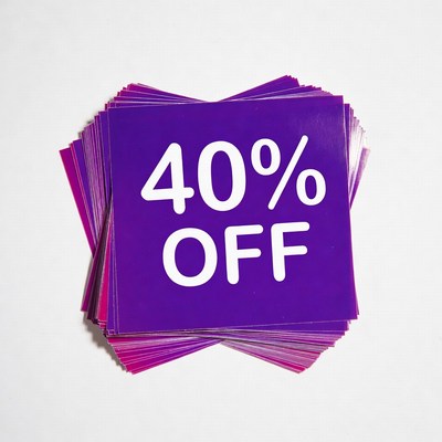 Purple 40% Off Stickers Stack
