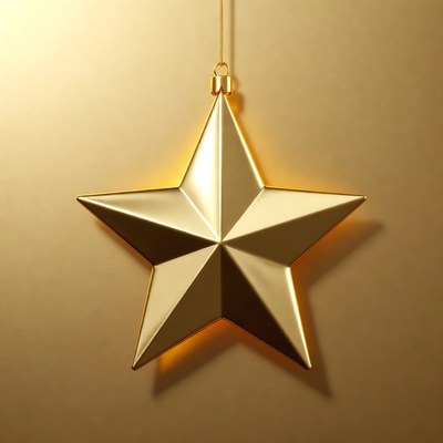 Golden Christmas Star Ornament