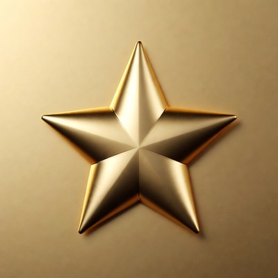 Shiny Gold Star on Gradient Background