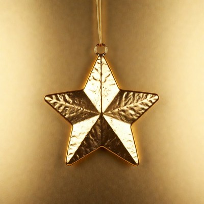 Gold Star Christmas Ornament