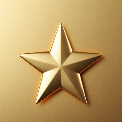 Shiny Golden Star on Gold Background