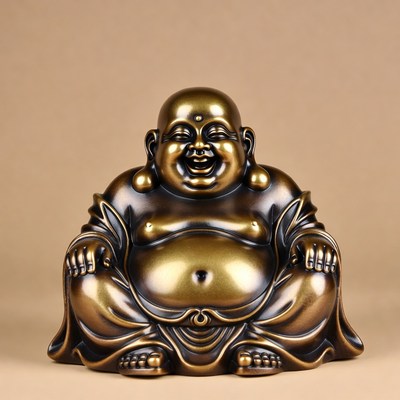 Golden Laughing Buddha Statue