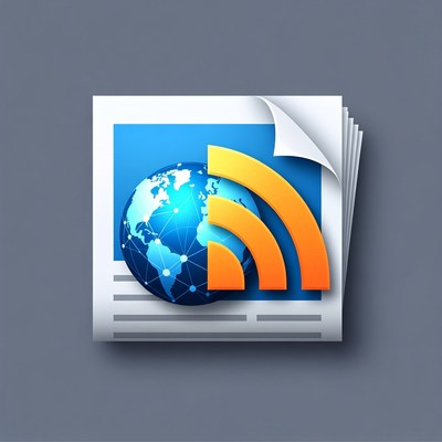 RSS Feed Globe Newspaper Icon