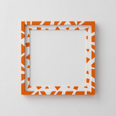 Orange Triangle Pattern Picture Frame