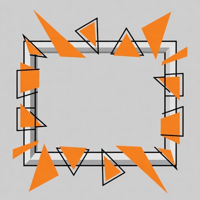 Orange Triangles Around White Frame
