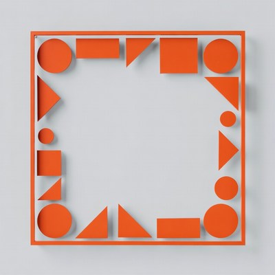 Orange Geometric Shapes Border