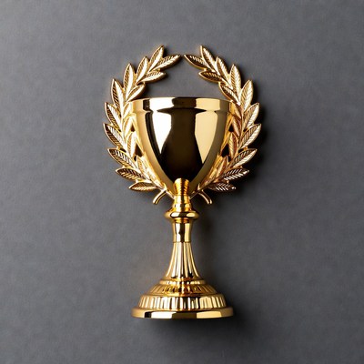 Gold Trophy with Laurel Wreath