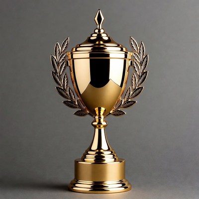 Shiny Gold Trophy with Laurels