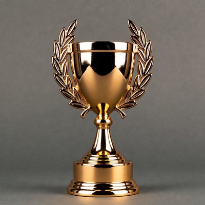 Gold trophy with laurel wreath