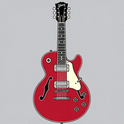 Red Gibson Les Paul Guitar