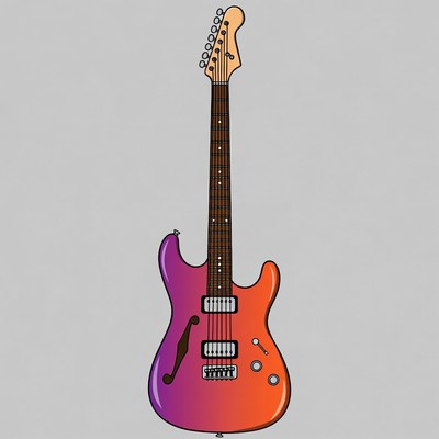 Colorful Electric Guitar Illustration