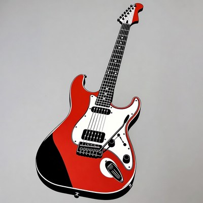 Red Electric Guitar Illustration