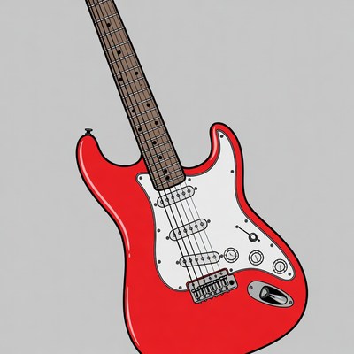 Red Stratocaster Electric Guitar Illustration