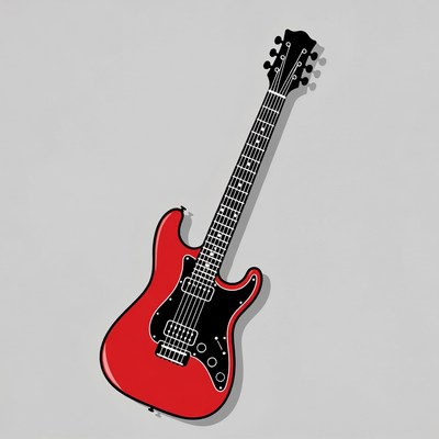 Red Electric Guitar Illustration