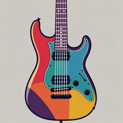 Colorful Electric Guitar Illustration