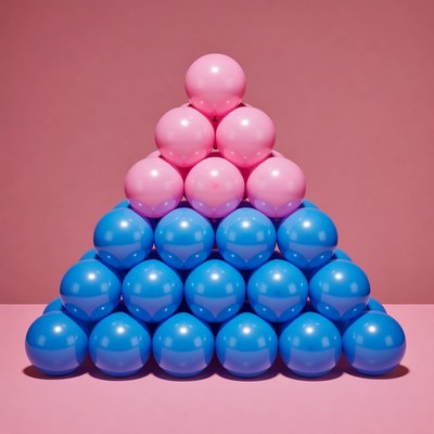 Pink and Blue Ball Pyramid