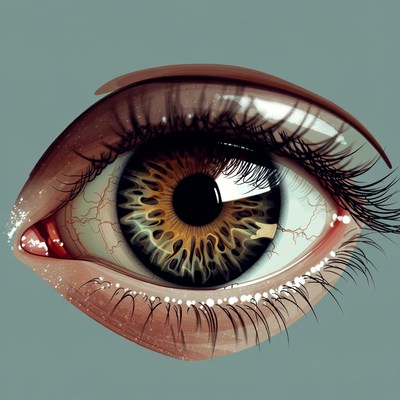 Detailed hazel eye illustration