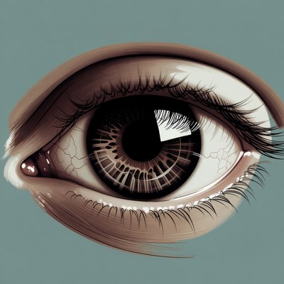 Detailed Brown Human Eye Illustration