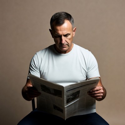 Man reading newspaper