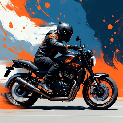 Man riding black motorcycle