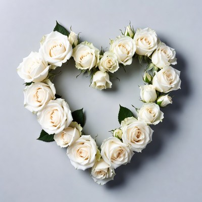 White Roses Heart Shape