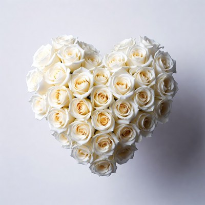 White Roses Heart Shape
