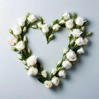 White Roses Heart Shape