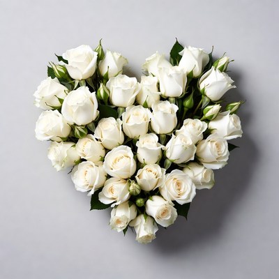 White Roses Heart Shape