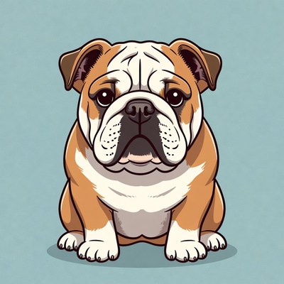 Cute Bulldog Illustration