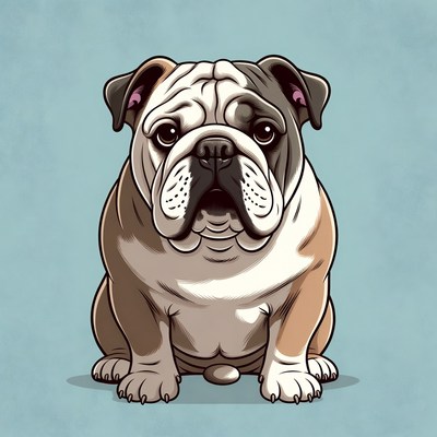 Cute Bulldog Illustration