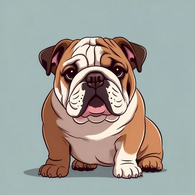 Cute Bulldog Puppy Illustration