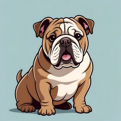Cute Bulldog Illustration