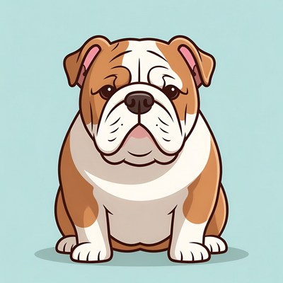Cute Cartoon Bulldog Illustration
