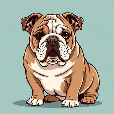 Cute Bulldog Illustration