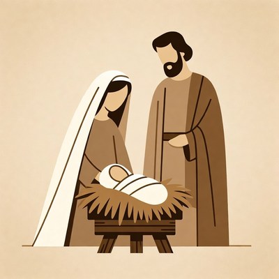 Mary and Joseph with Baby Jesus