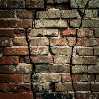 Cracked Old Brick Wall