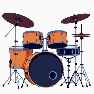 Orange Drum Set Illustration