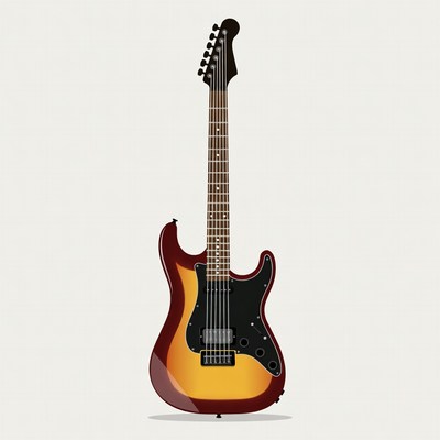 Red Electric Guitar Illustration