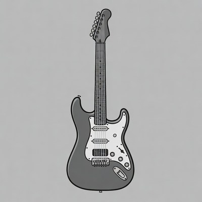 Gray Stratocaster Electric Guitar