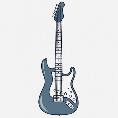 Blue Electric Guitar Illustration