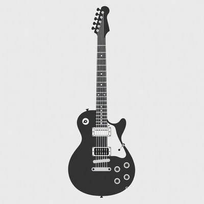 Black Electric Guitar Illustration