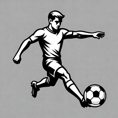 Man kicking soccer ball