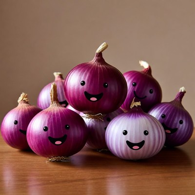 Smiling Cartoon Onions Stack