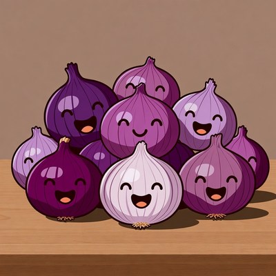 Smiling Cartoon Purple Onions